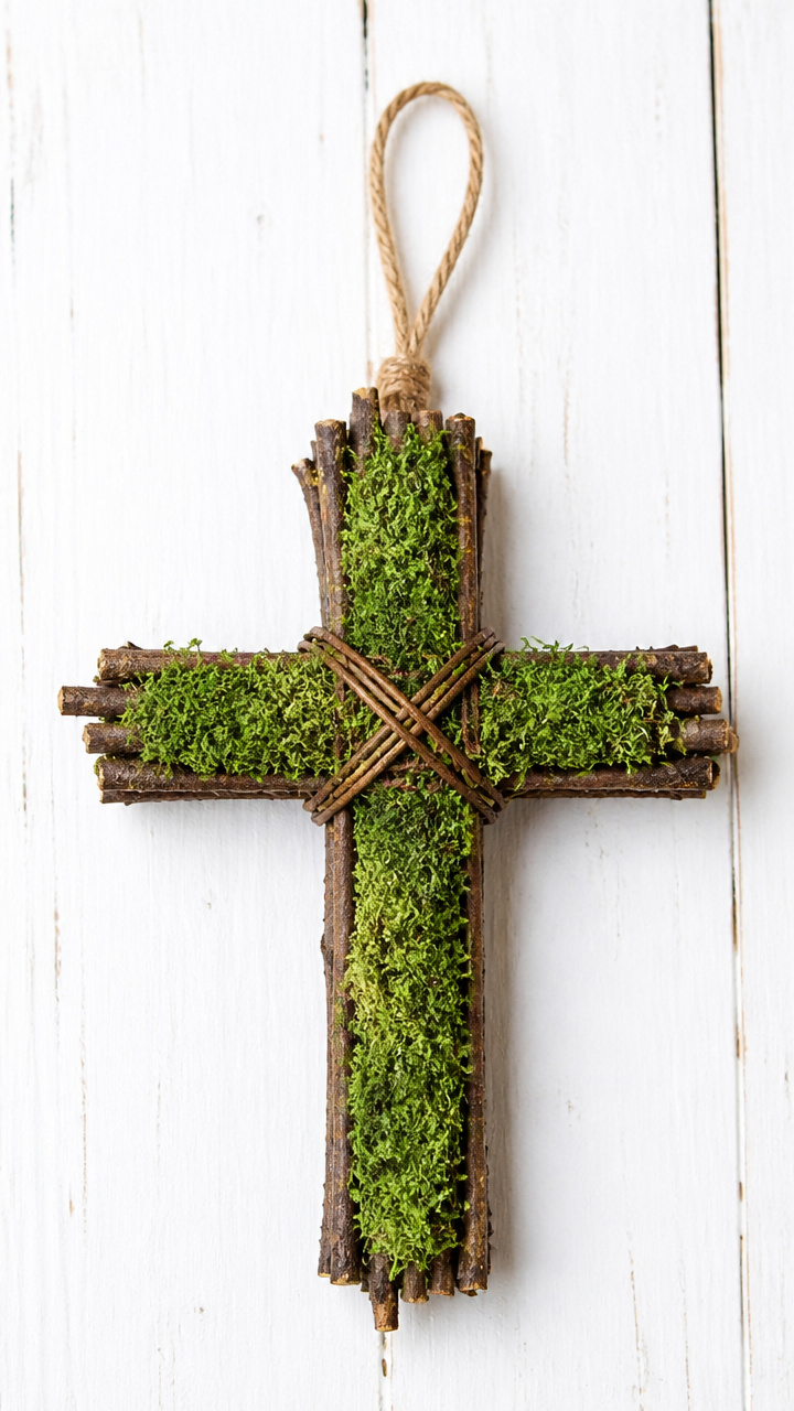 Moss and Twig Crosses