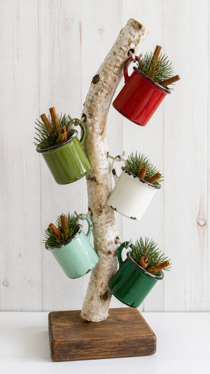 Mug Tree with Mini Ornaments