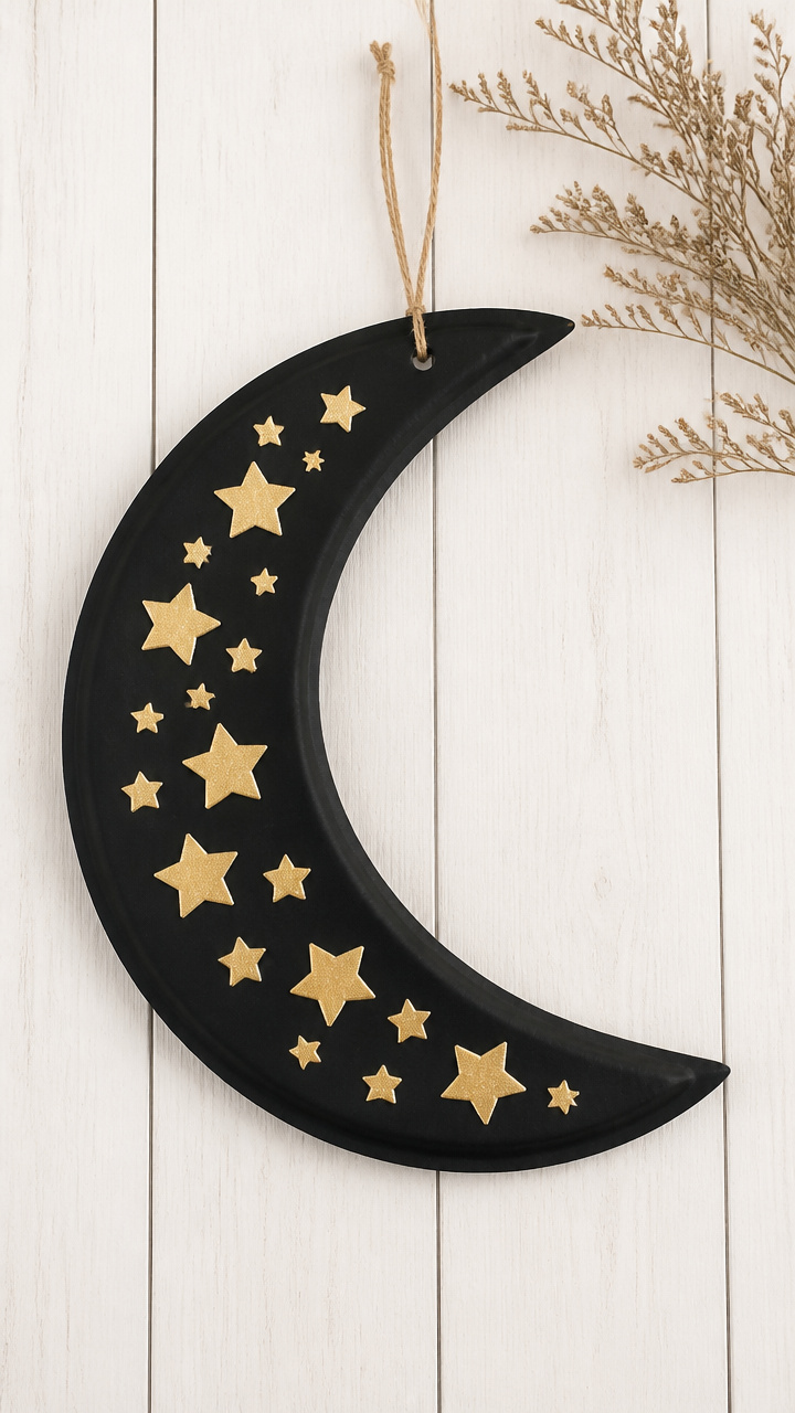 Paper Plate Crescent Moon Wreath