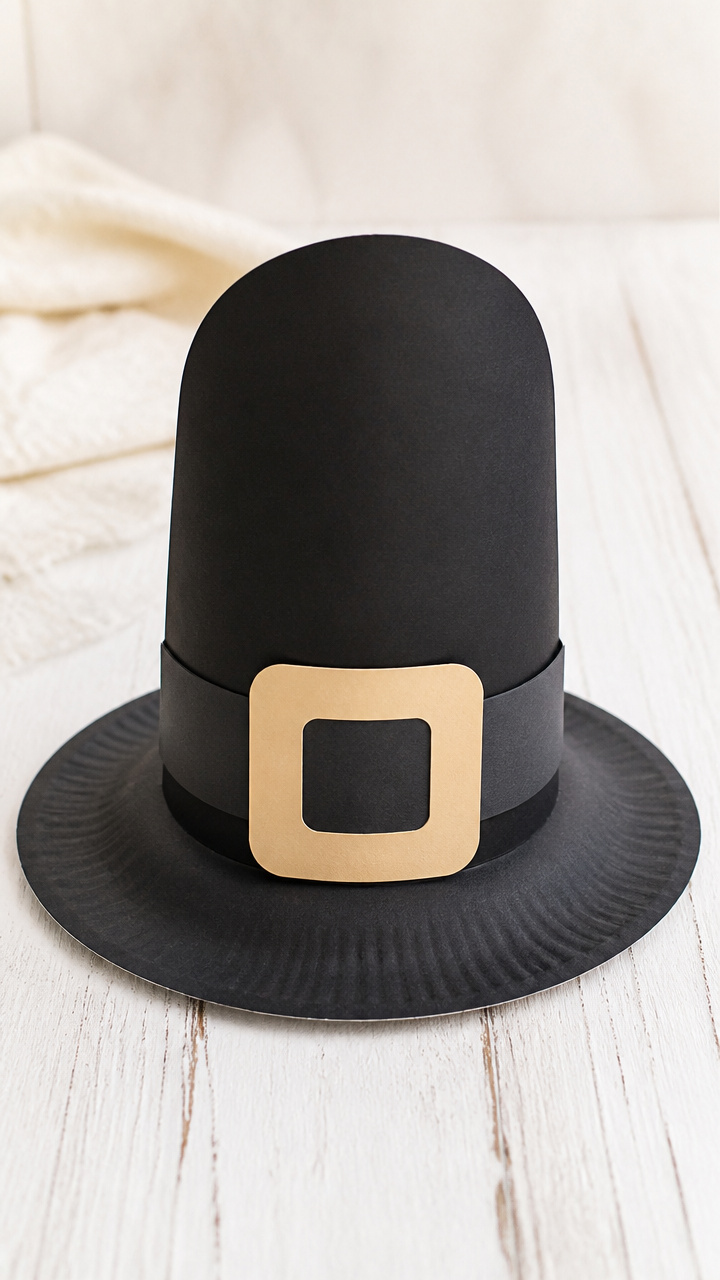 Paper Plate Pilgrim Hats