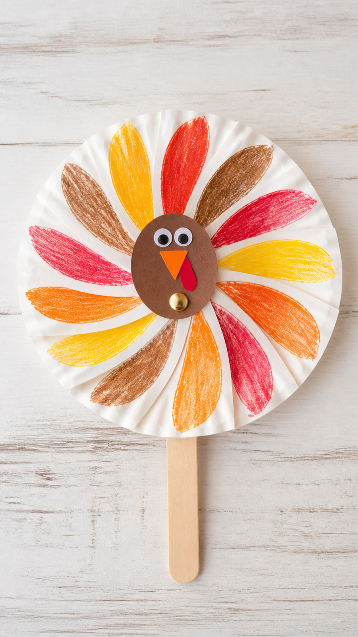 Paper Plate Pinwheel Turkeys