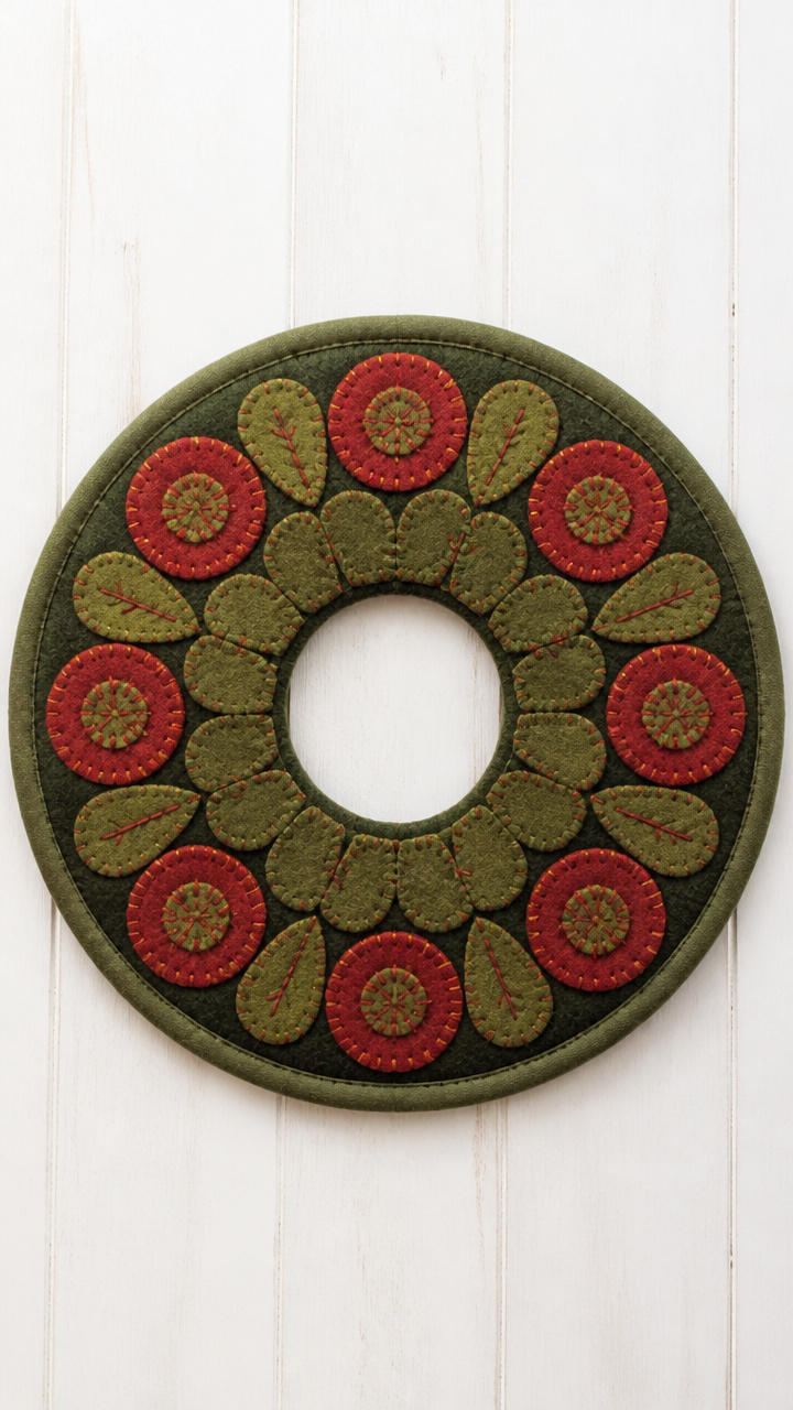 Penny Rug Centerpiece Wreath