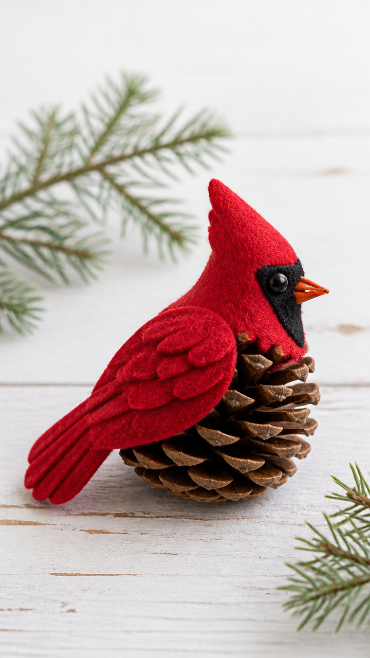 Pinecone Cardinal Decor