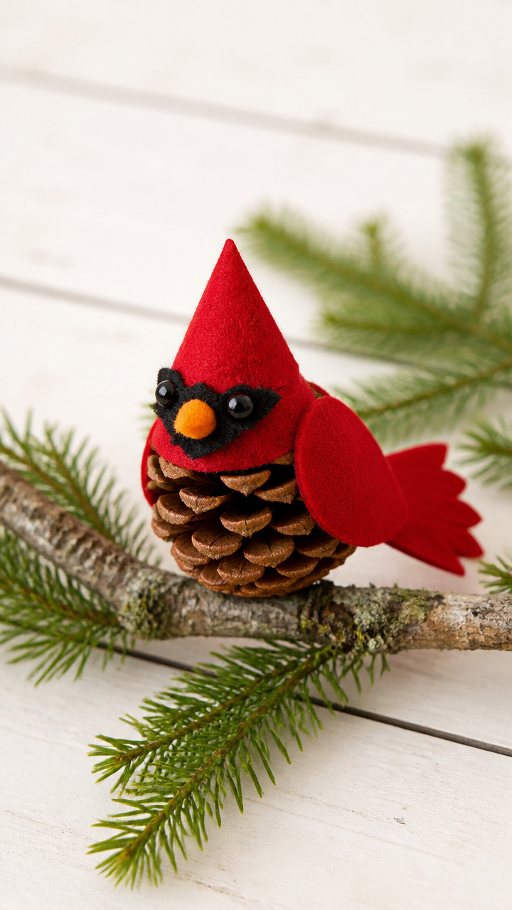 Pinecone Cardinal Ornaments