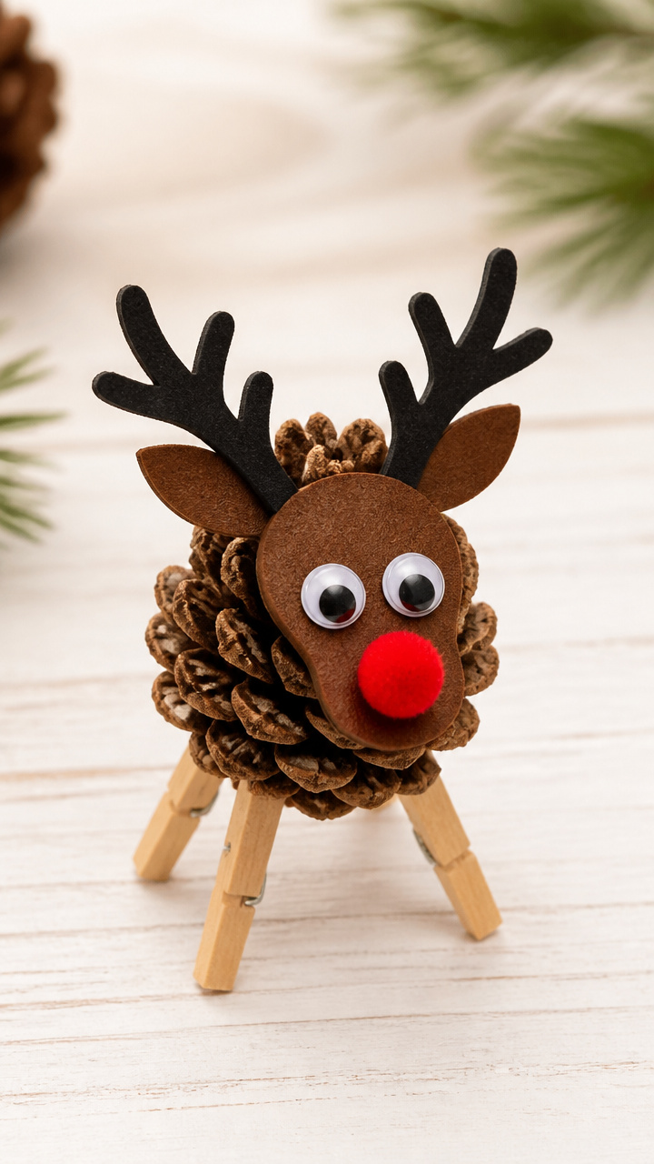 Pinecone Reindeer Ornaments