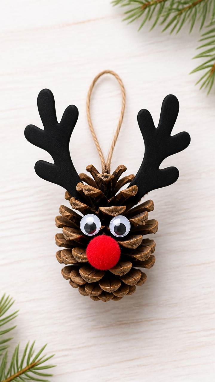 Pinecone Reindeer Ornaments