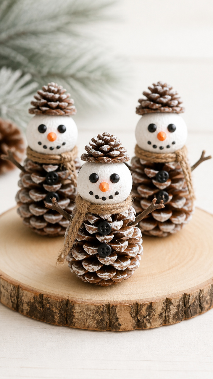 Pinecone Snowmen