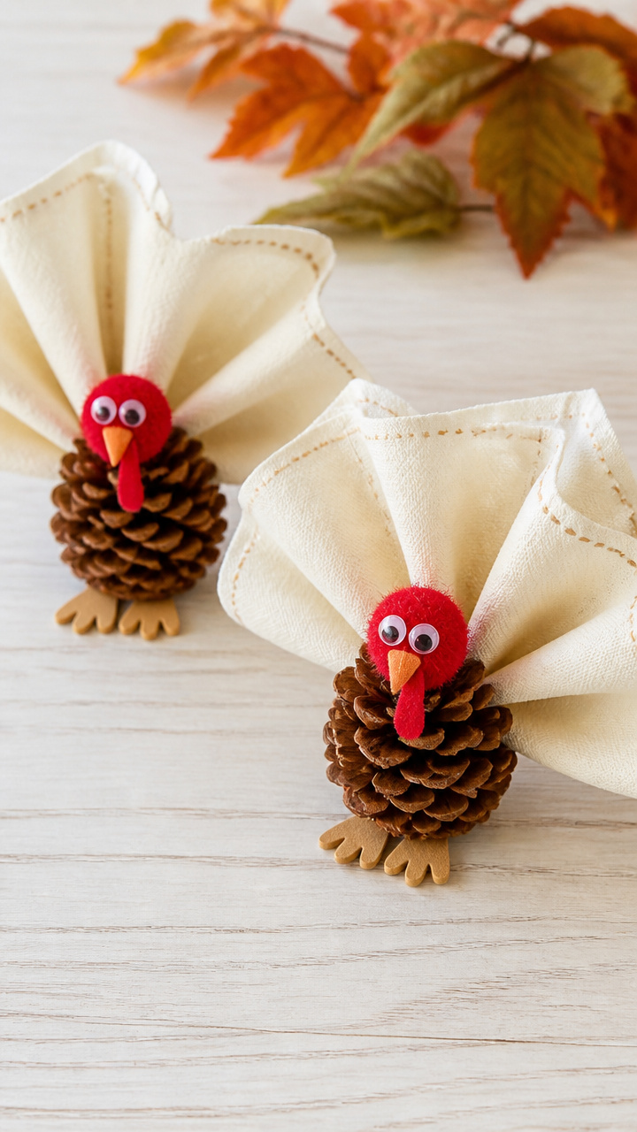 Pinecone Turkey Napkin Holders