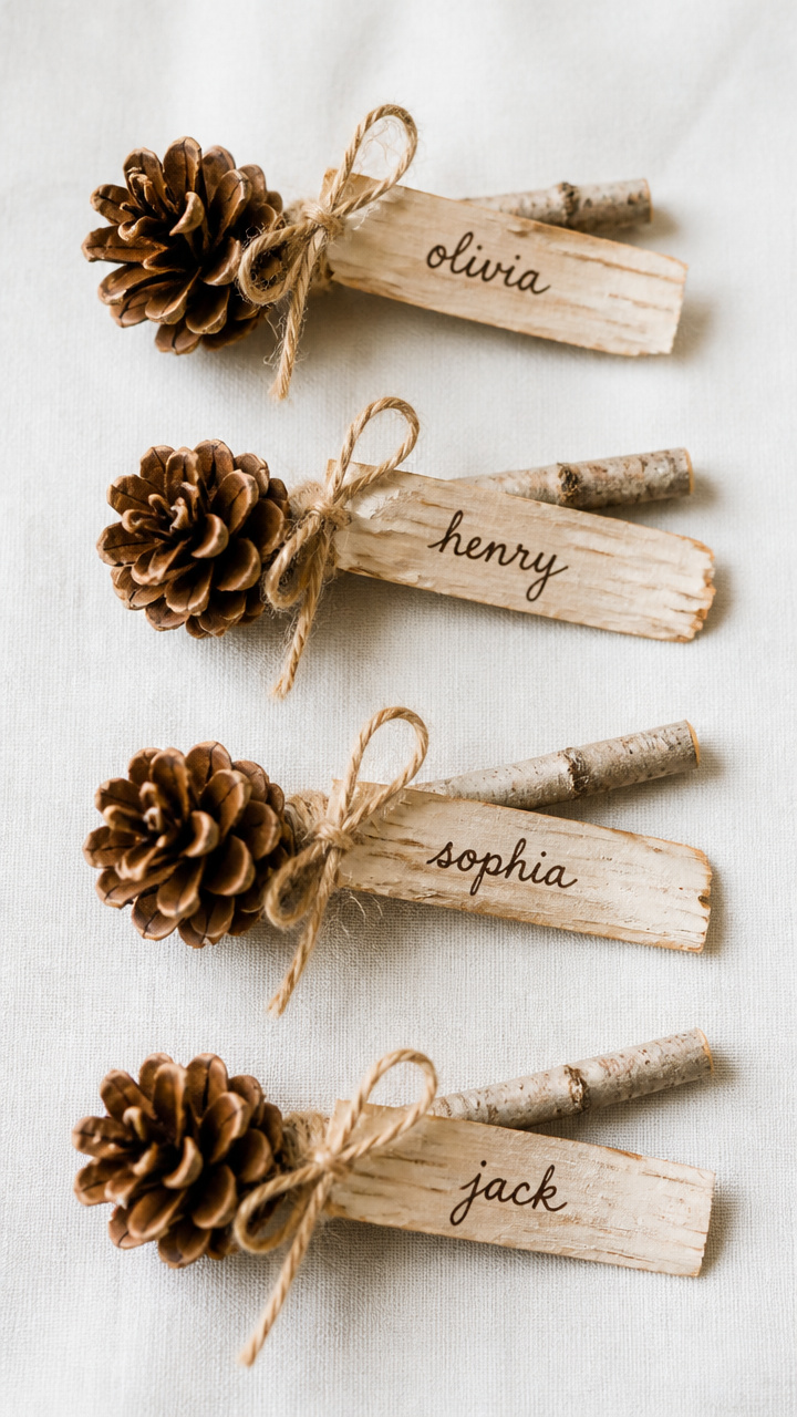 Pinecone Twig Place Holders