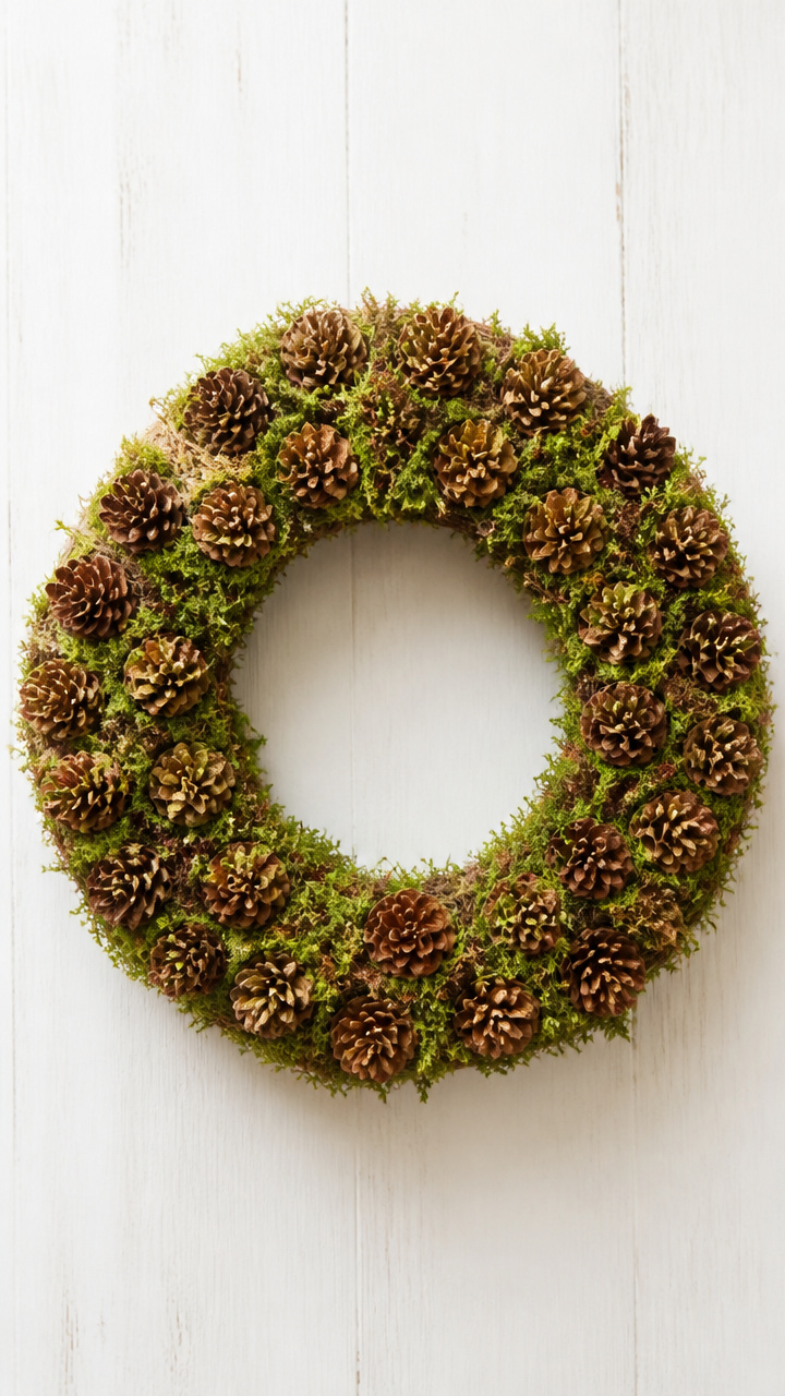 Pinecone Wreath Base with Moss