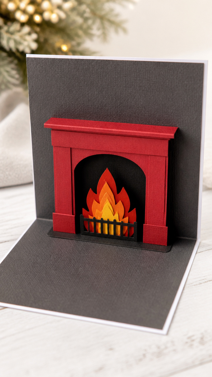 Pop-Up Paper Fireplace