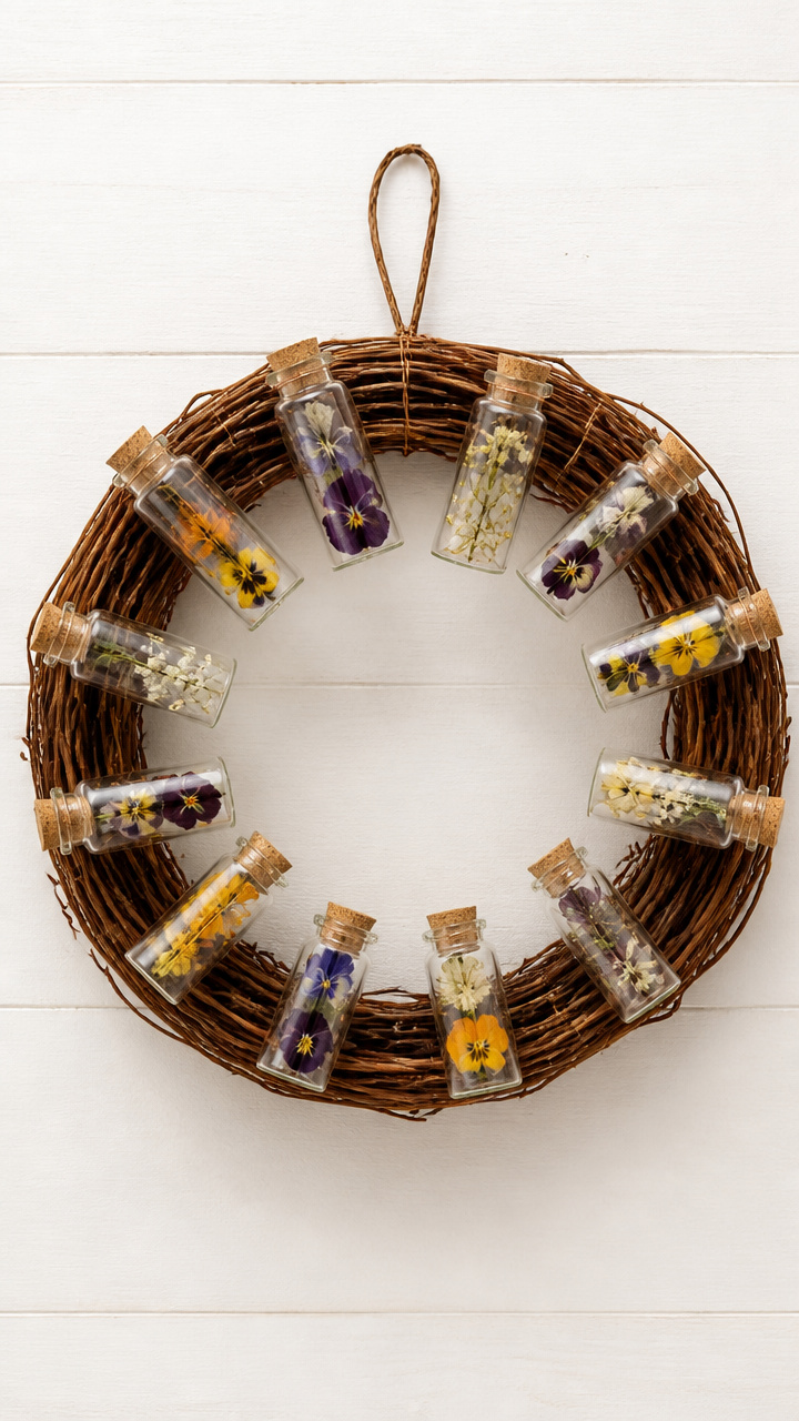 Pressed Flower Glass Wreath