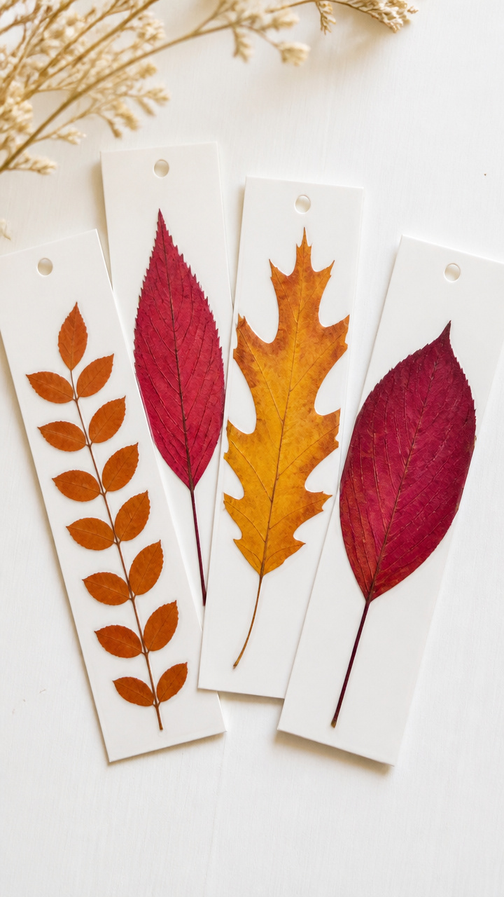 Pressed Leaf Bookmarks