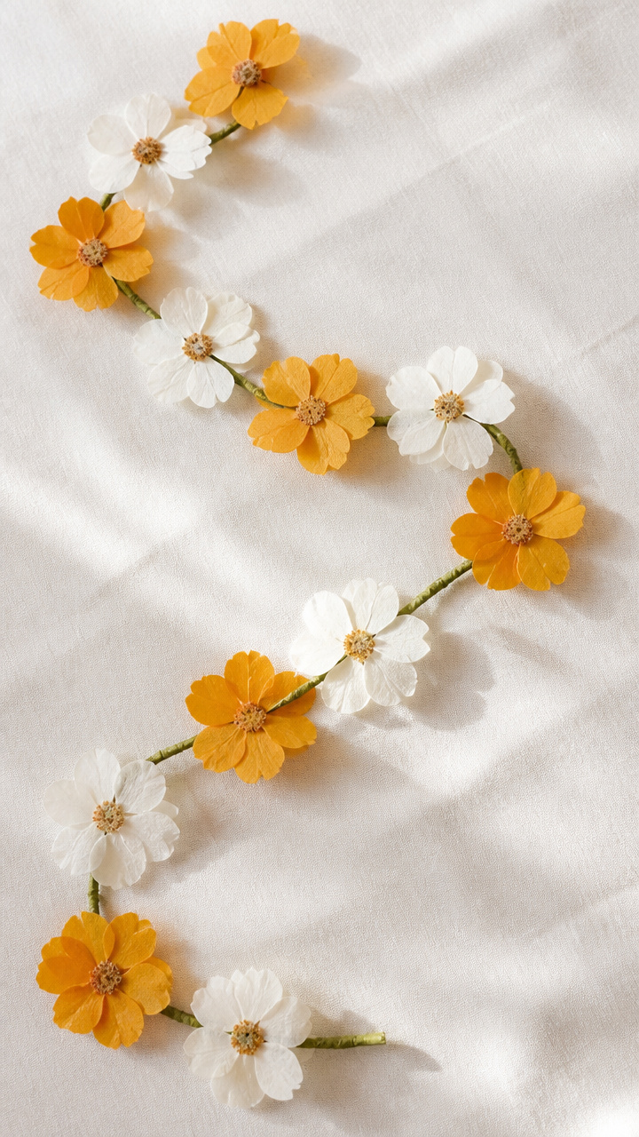 Pressed Paper Flower Garland