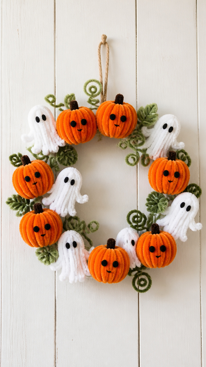 Pumpkin Patch Pipe Cleaner Wreath