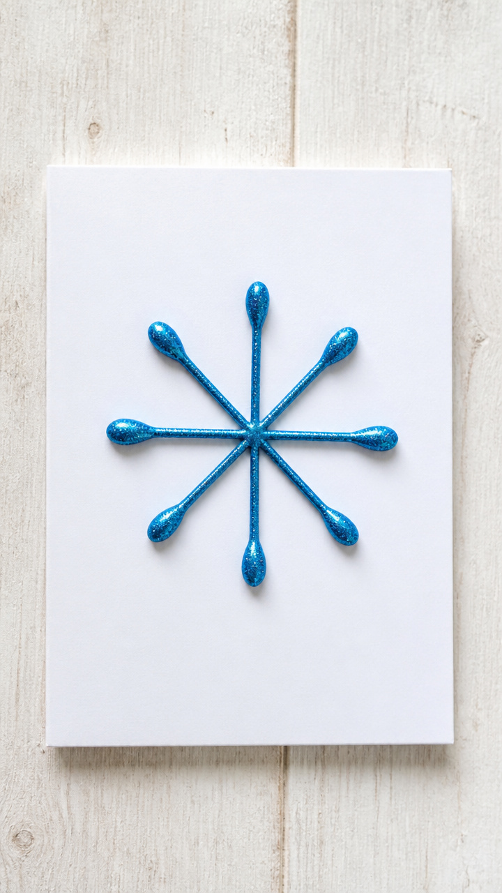 Q-Tip Snowflake Cards