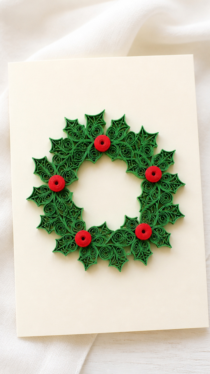 Quilled Holly Wreaths