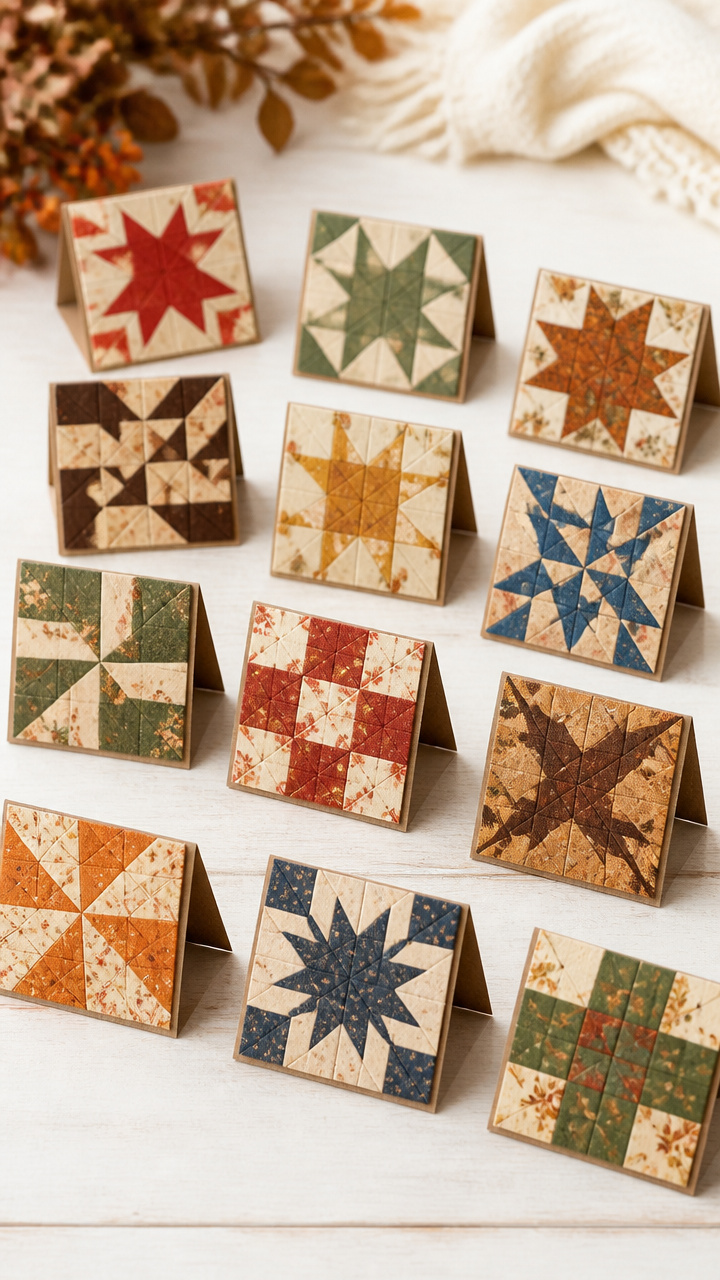 Quilt-Pattern Paper Tents