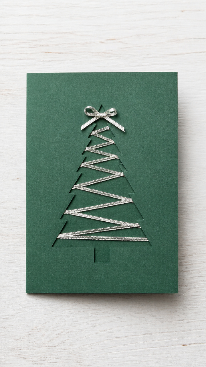 Ribbon-Wrapped Tree Silhouette