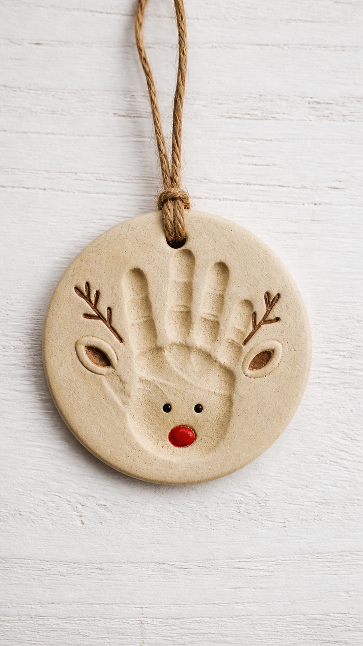 Salt Dough Handprint Reindeer