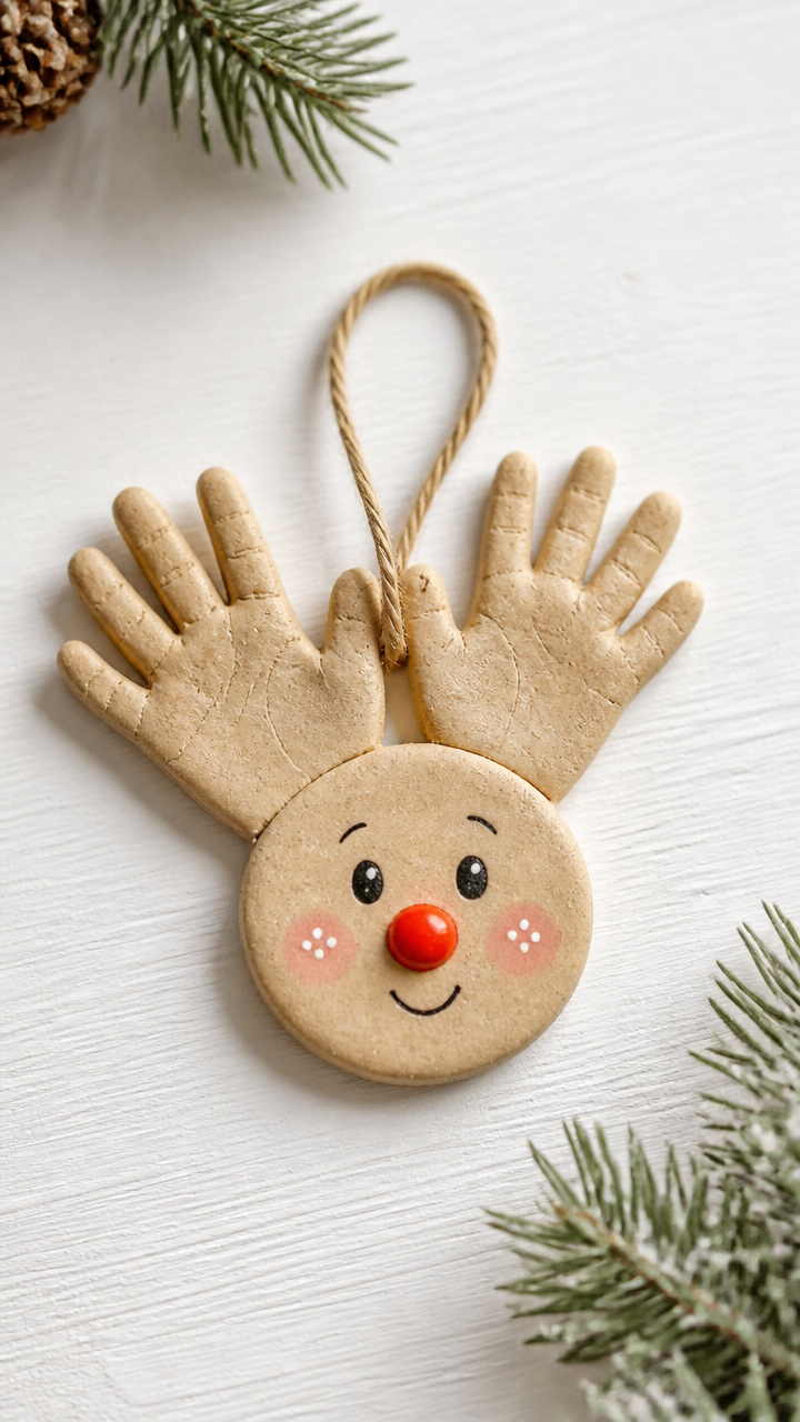 Salt Dough Handprint Reindeer