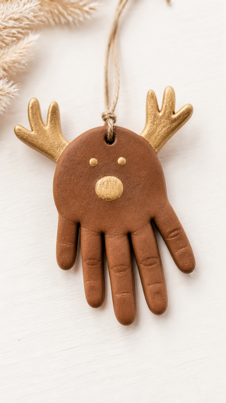 Salt Dough Handprint Reindeer