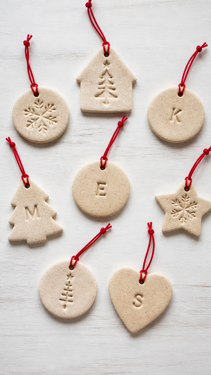 Salt Dough Ornaments with Stamps