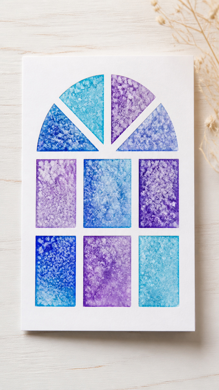 Salt Painting Winter Windows