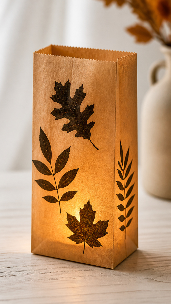 Stenciled Paper Bag Luminary