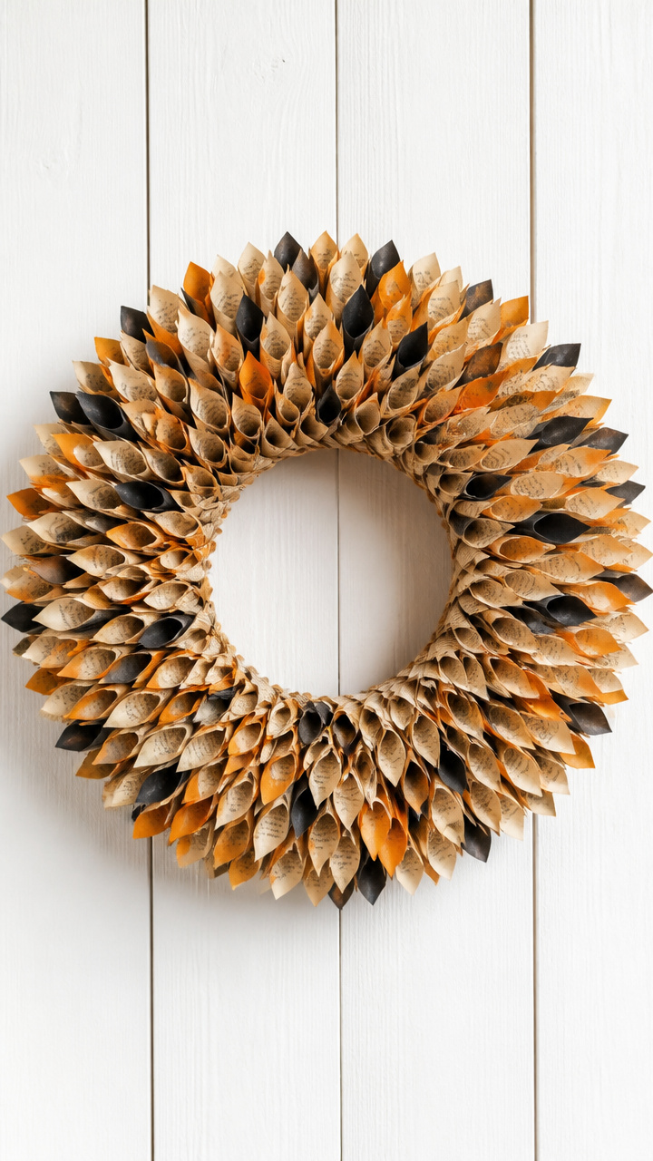 Vintage Book Page Wreath