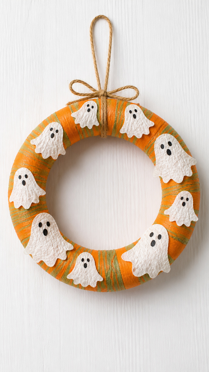Washi Tape Pumpkin Vine Wreath