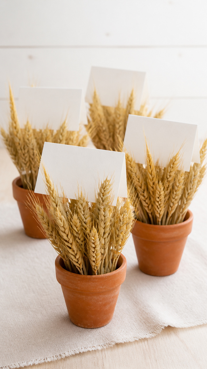 Wheat Stem Place Card Holders