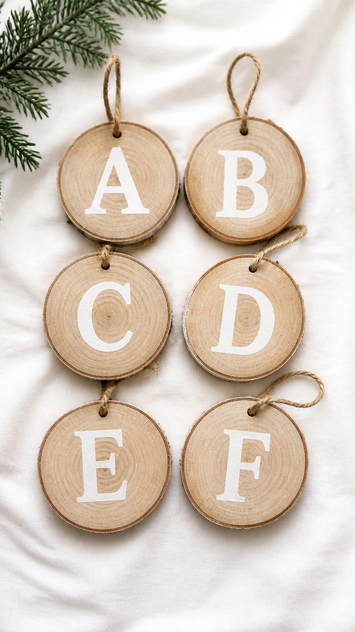 Wood Slice Initials