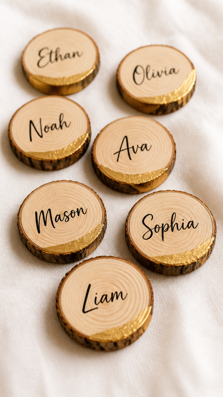 Wood Slice Name Cards