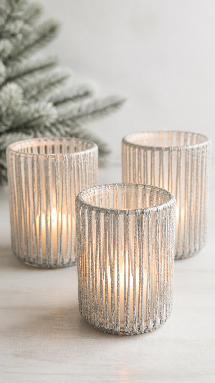 Yarn-Wrapped Candle Holders