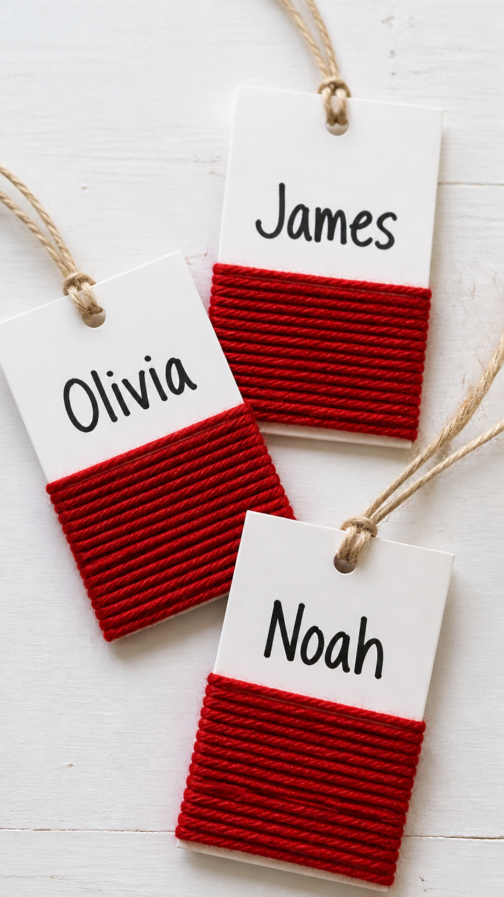 Yarn-Wrapped Gift Tags