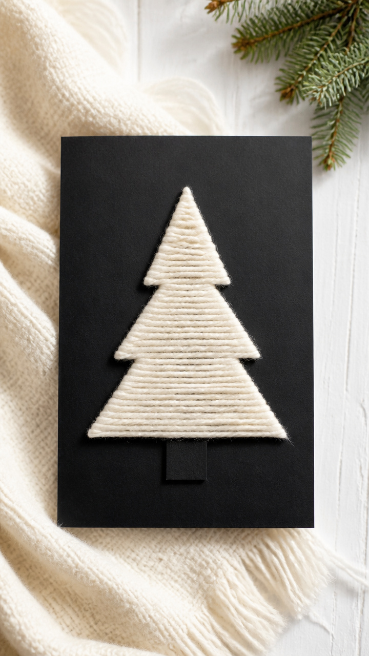 Yarn-Wrapped Tree Silhouette