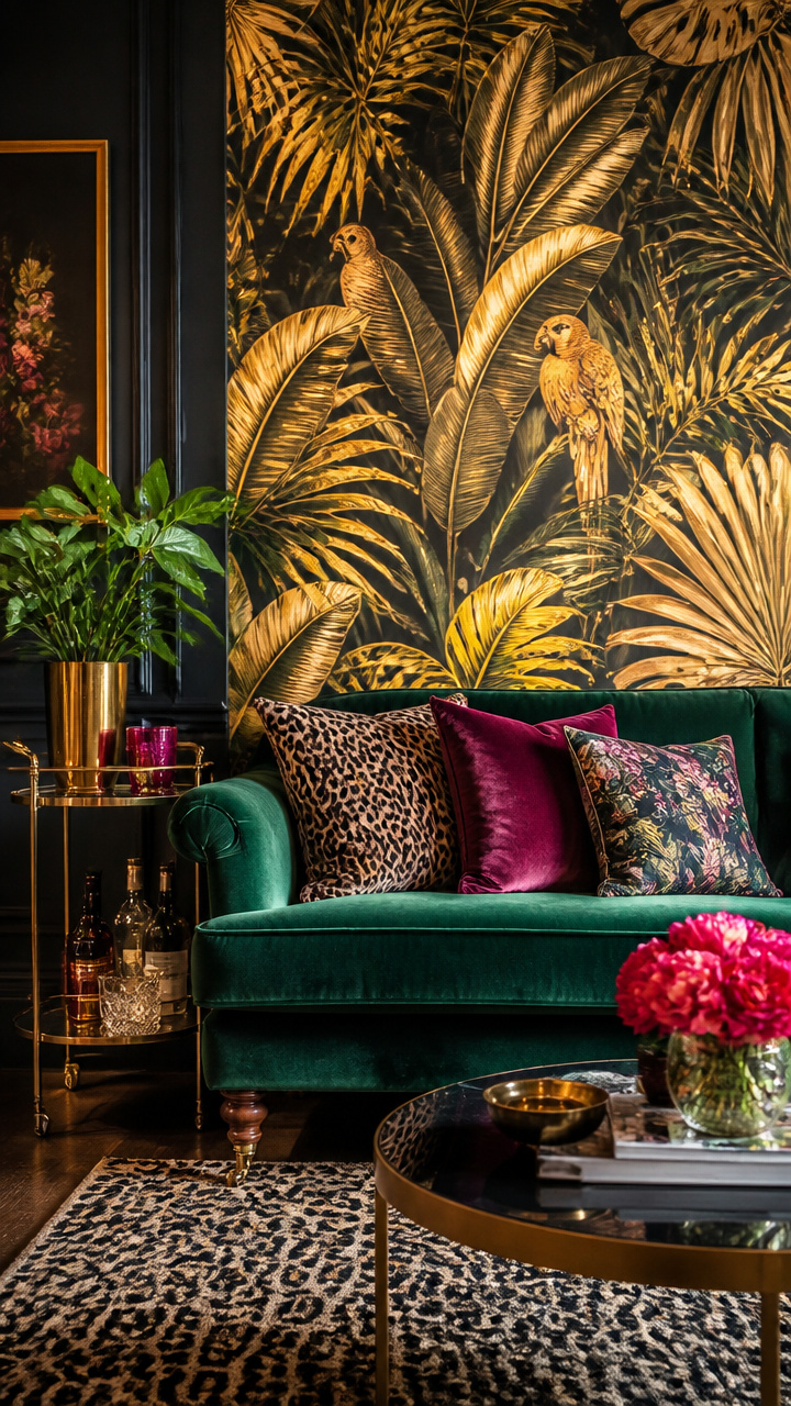 Bold Wallpaper Behind Furniture