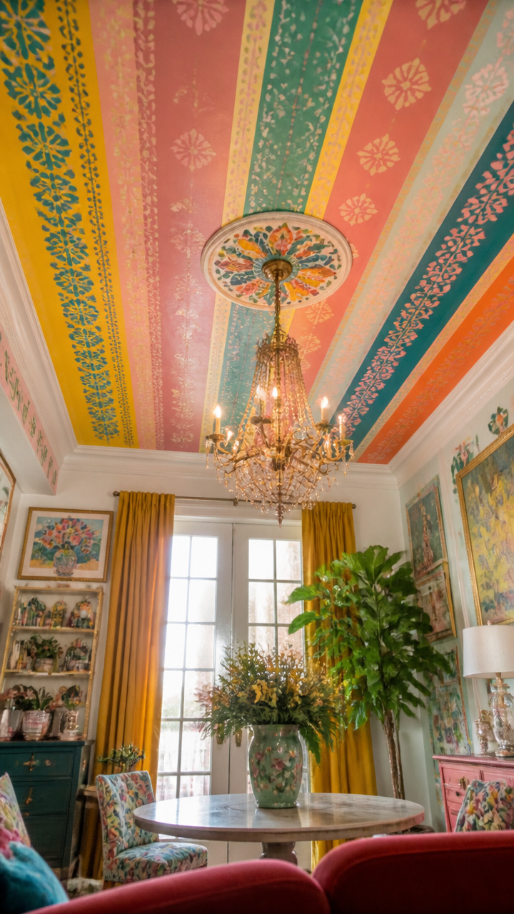 Painted Ceiling with a Surprise Design