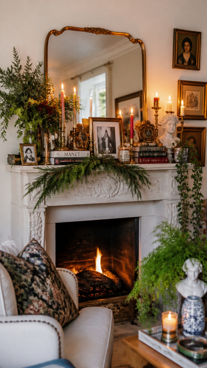 Over-the-Top Mantel Display