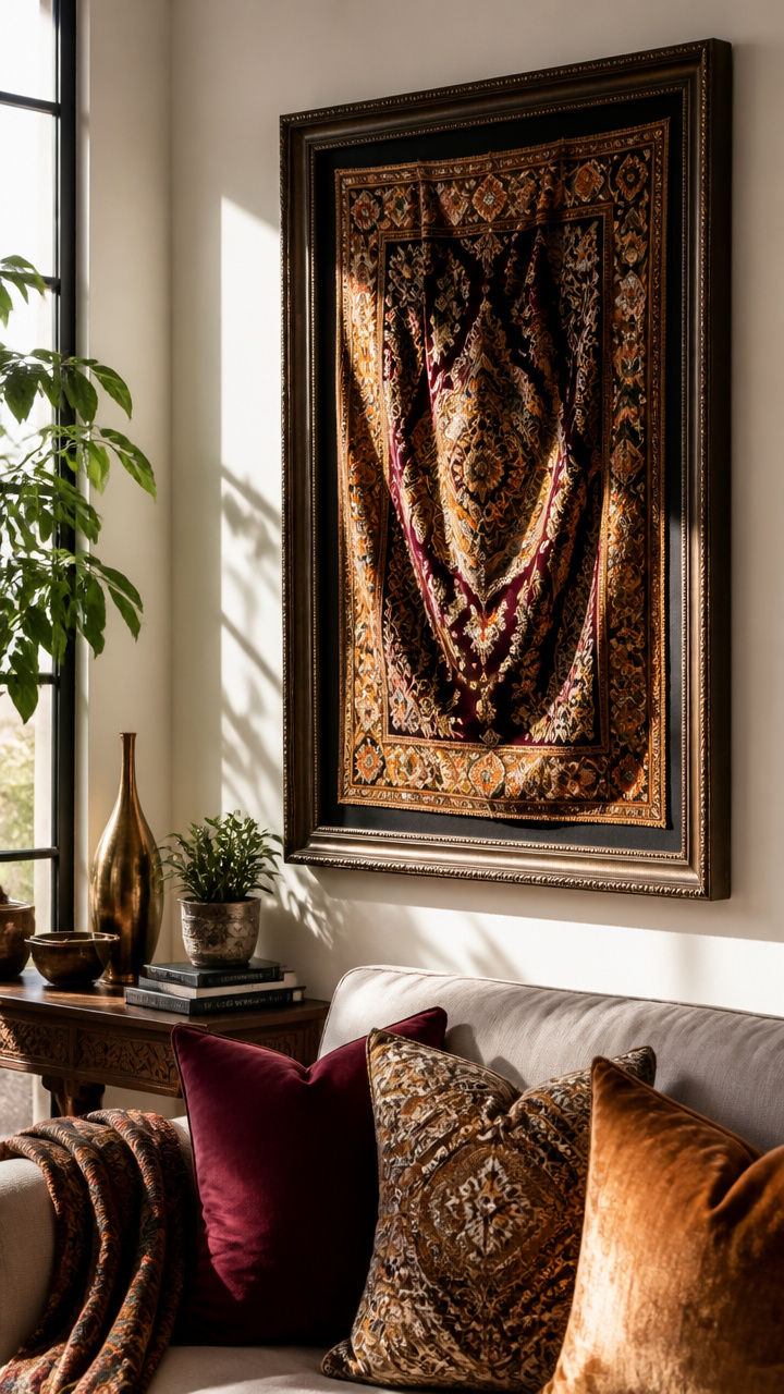 Framed Textiles as Wall Art