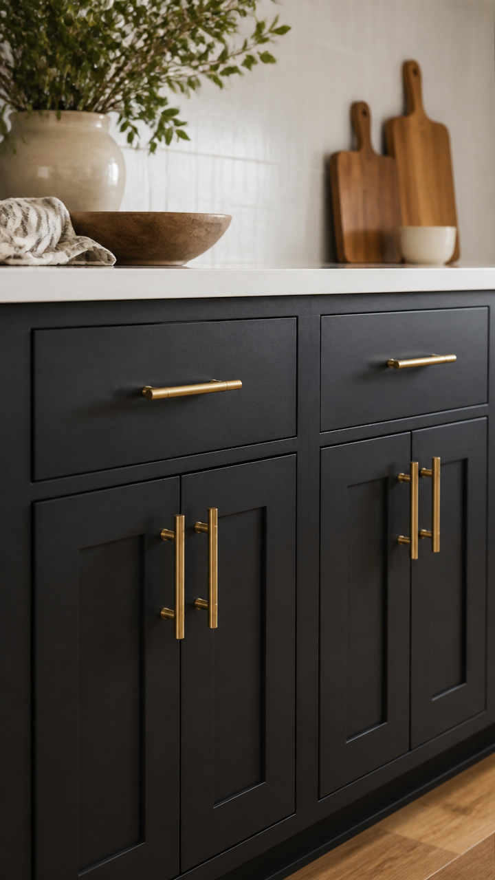 Update Cabinet Hardware with Matte Black or Brass