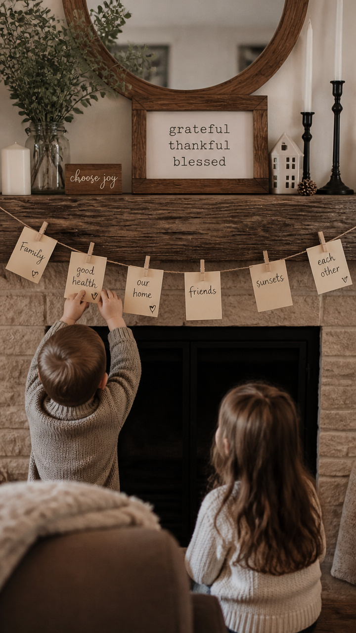 Create a Gratitude Garland for the Mantel