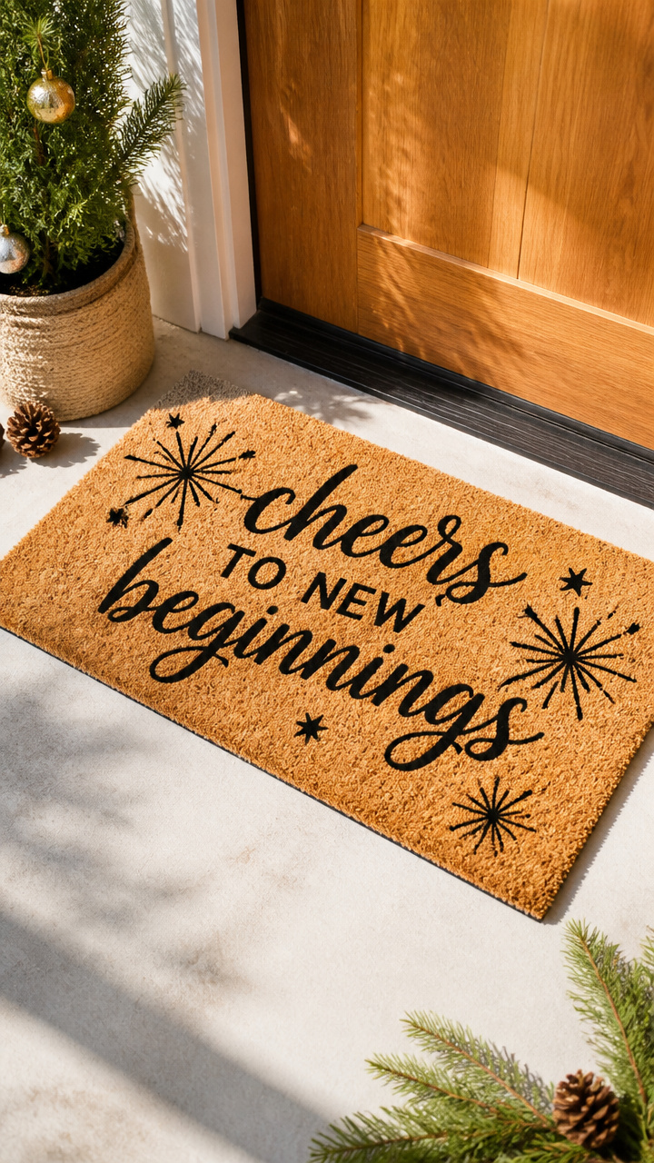 Festive Doormat with a Cheerful Message