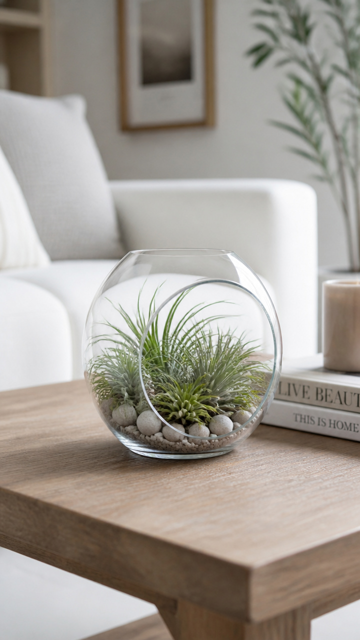 Clear Glass Terrarium with Air Plants