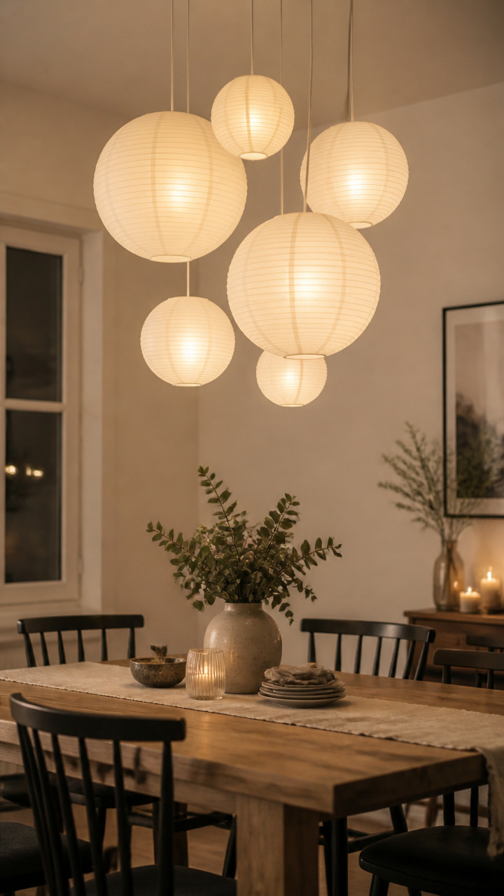 Indoor Paper Lantern Cluster