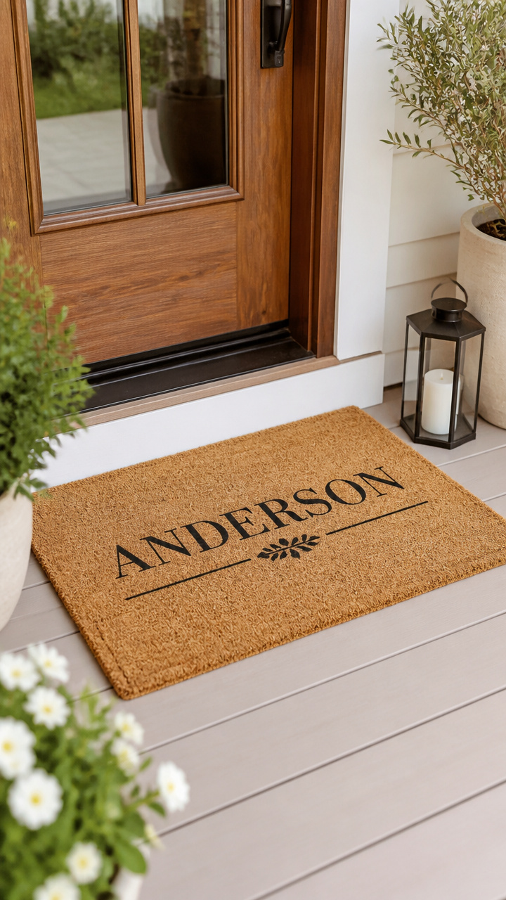 Personalized Doormat with Simple Typography