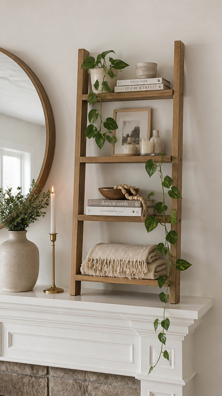 Swap Out Stockings for Ladder Shelves