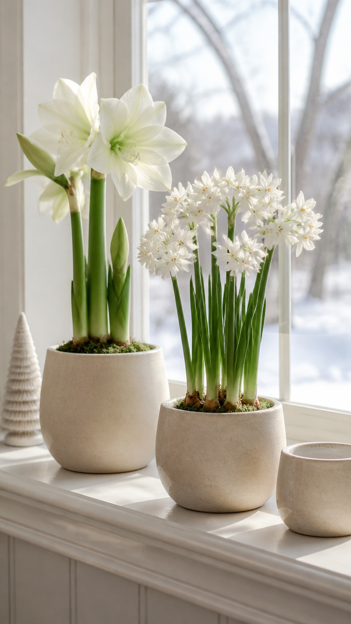 Display Winter Blooms in Ceramic Pots