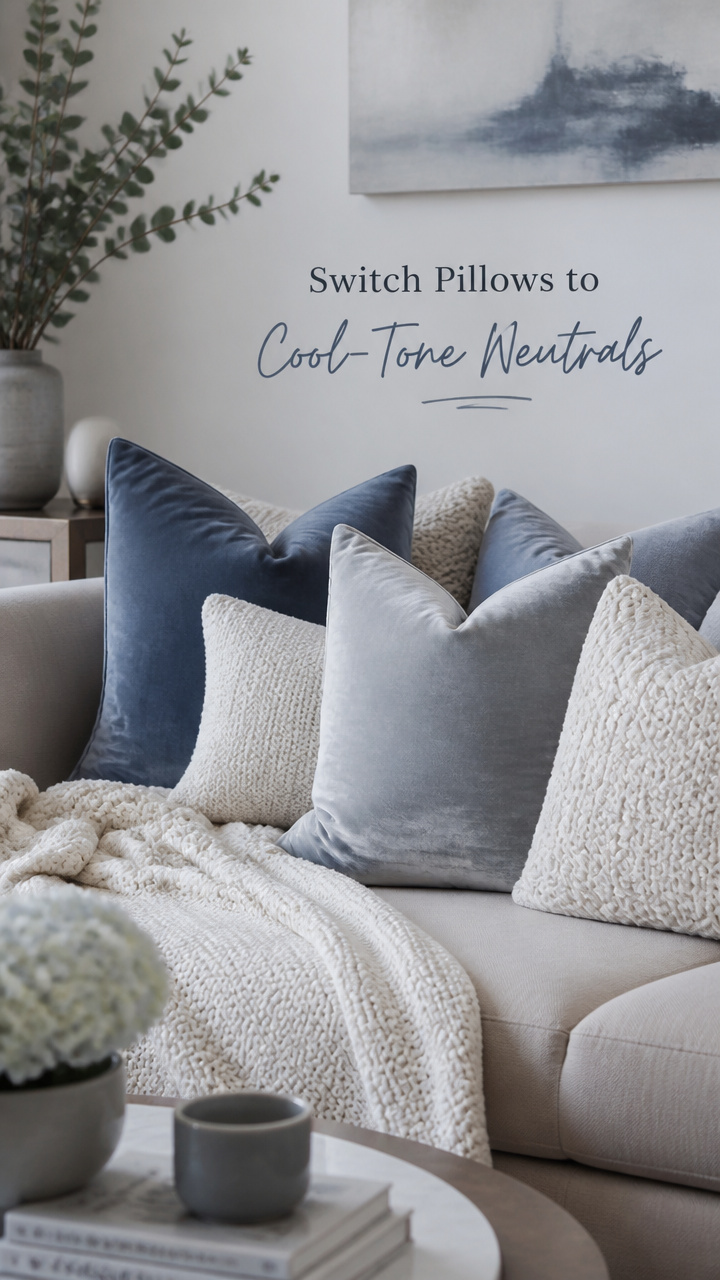 Switch Pillows to Cool-Tone Neutrals